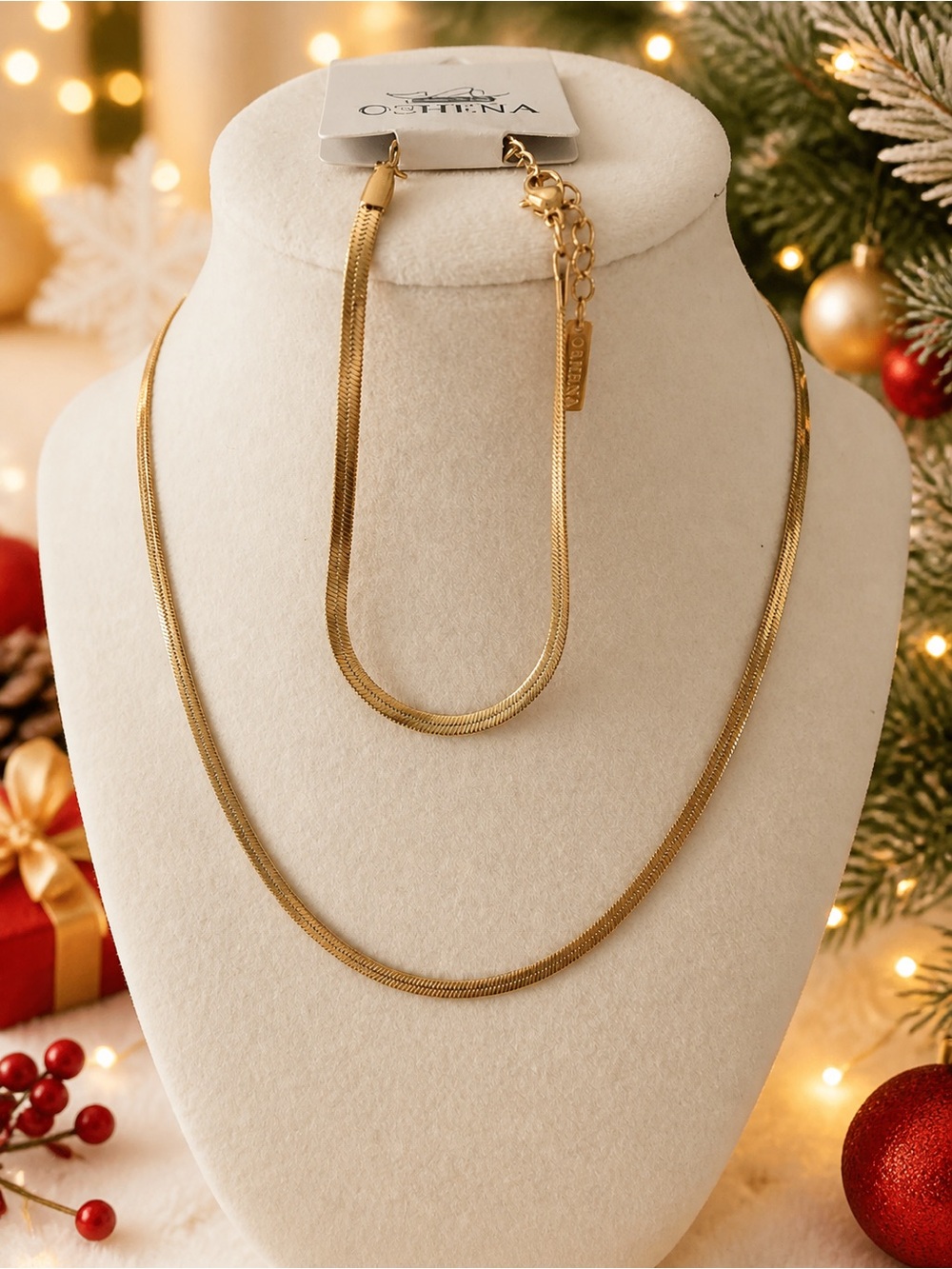 Oshena Herringbone Necklace Set